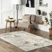 White 79 x 0.31 in Area Rug - Dakota Fields Modern Abstract Power Loom Beige Rug Polyester/Polypropylene | 79 W x 0.31 D in | Wayfair