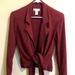 Urban Outfitters Jackets & Coats | Burgundy Drape Blazer With Front Tie | Color: Purple/Red | Size: Xs
