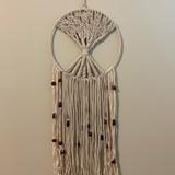 Anthropologie Accents | Anthropologie Woven Tassel Dream Catcher Decor | Color: Brown/White | Size: Os