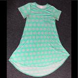 Lularoe Dresses | Lularoe Carly Mint Green Gray Arrow Dress Pocket S | Color: Gray/Green | Size: S