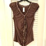 Anthropologie Tops | Anthropologie Ruched Tank Size Small | Color: Gray | Size: S