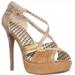 Jessica Simpson Shoes | Jessica Simpson Brogue Snake Print High Heels | Color: Brown/Gold | Size: 9.5