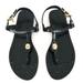 Coach Shoes | Coach Pier Shiny Jelly T-Strap Thong Sandals | Color: Black/Gold | Size: 5