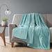 Beautyrest Heated Plush Oversized Throw Polyester in Green/Blue | 60 W in | Wayfair BR54-1923