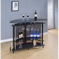 Orren Ellis Abye Bar w/ Wine Storage Glass in Black | 41 H x 20 D in | Wayfair 3A3225847E8E495191B683F6DDB3EDE9
