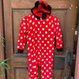 Disney Intimates & Sleepwear | Disney Womens Minnie Mouse Hooded Pajamas Costume | Color: Red | Size: 7-8