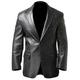 Zeraafat Leather Jacket Mens | Classic Gentleman Real Leather Blazer | Premium Quality Leather Blazer Jacket (M, Black)
