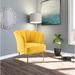 Barrel Chair - Willa Arlo™ Interiors Ulysses 29" Wide Barrel Chair Velvet/Fabric in Yellow | 29.5 H x 29 W x 29 D in | Wayfair