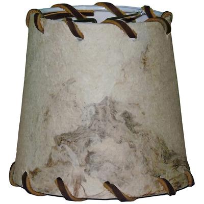 Bark Parchment with Leather Stitching Lamp Shade 4.5x4.5