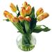 Winward Silks Tulip In Bubble Glass Foam/Plastic/Fabric in Orange | 14 H x 8 W x 8 D in | Wayfair WHD049.YLOR