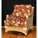 Bay Isle Home™ Schmitz Rocking Chair Wicker/Rattan/Fabric in Brown/Green, Size 36.0 H x 31.0 W x 35.0 D in | Wayfair