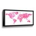 Gemma Violet 'World Map Silhouette Pink Floral Petals' - Print Canvas in White | 18 H x 36 W x 2 D in | Wayfair A56DFA53251E4ED6AAD018CBCFE0C7E7