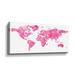 Gemma Violet 'World Map Silhouette Floral Petals' - Print Canvas in Pink | 12 H x 24 W x 2 D in | Wayfair 7A40FB12BA554380A12B76785743736C