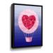 Gemma Violet 'Heart & Flowers Hot Air Balloon' - Print Canvas in Blue/Pink/Red | 14 H x 18 W x 2 D in | Wayfair 00FE3ACBD457446A8D5A5BF9B7CF156F