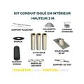 Kit conduit isole en interieur - 3 mètres 80 - Inox