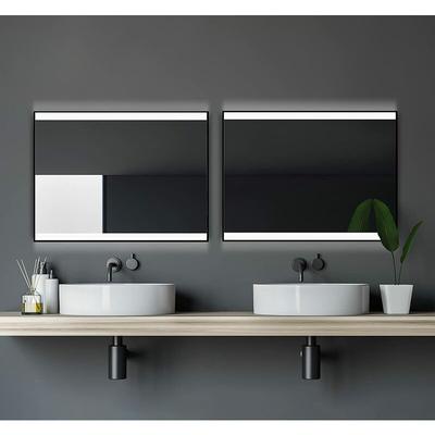 Talos - Black Shine Badspiegel 80 x 60 cm - Badezimmerspiegel mit led Beleuchtung in neutralwei 