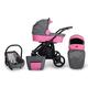 Stroller 3in1 2in1 Isofix pram Set + Accessories Color Selection Rotax Black by ChillyKids Pink 05 2in1 Without Baby seat
