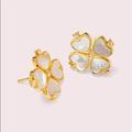 Kate Spade Jewelry | Last 1kate Spade Legacy Logo Spade Earrings | Color: Gold/White | Size: Os