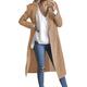 Auxo Women Coat Long Jacket Padded Long Sleeve Open Front Overcoat Ladies Outwear Winter Cardigans Pocket Coatigan B-Camel 12-14