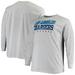 Men's Fanatics Branded Heathered Gray Los Angeles Chargers Big & Tall Practice Long Sleeve T-Shirt