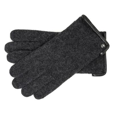 ROECKL - Handschuhe Herren Strick Leder-Paspel Anthracite 1 ct