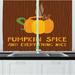 East Urban Home 2 Piece Pumpkin Spice Coffee in Pumpkin Carved Mug on Wooden Background Cozy Autumn Feel Kitchen Curtain Set Polyester | Wayfair