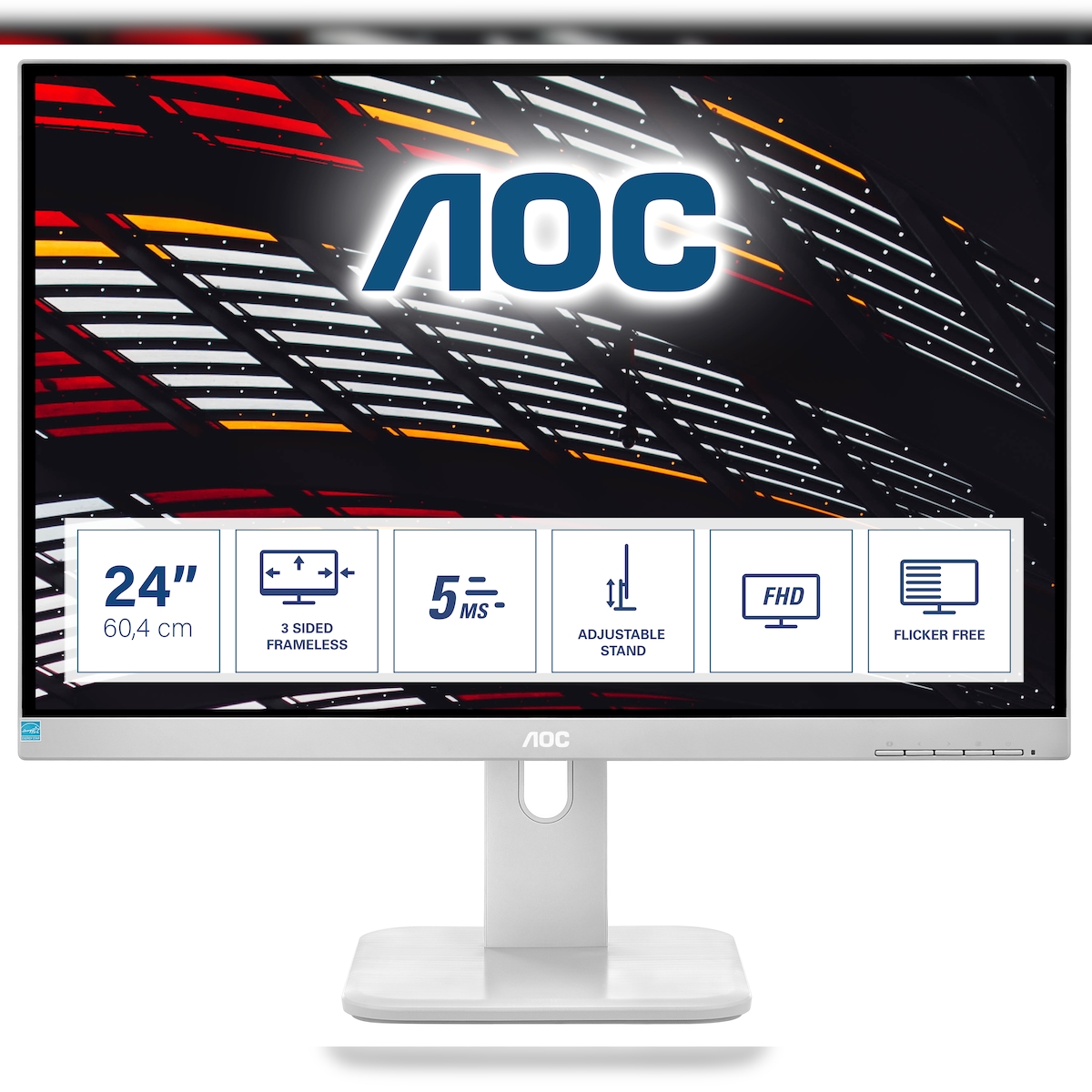 AOC P1 24P1/GR LED display 60,5 cm (23.8") 1920 x 1080 Pixel Full HD Grau Image