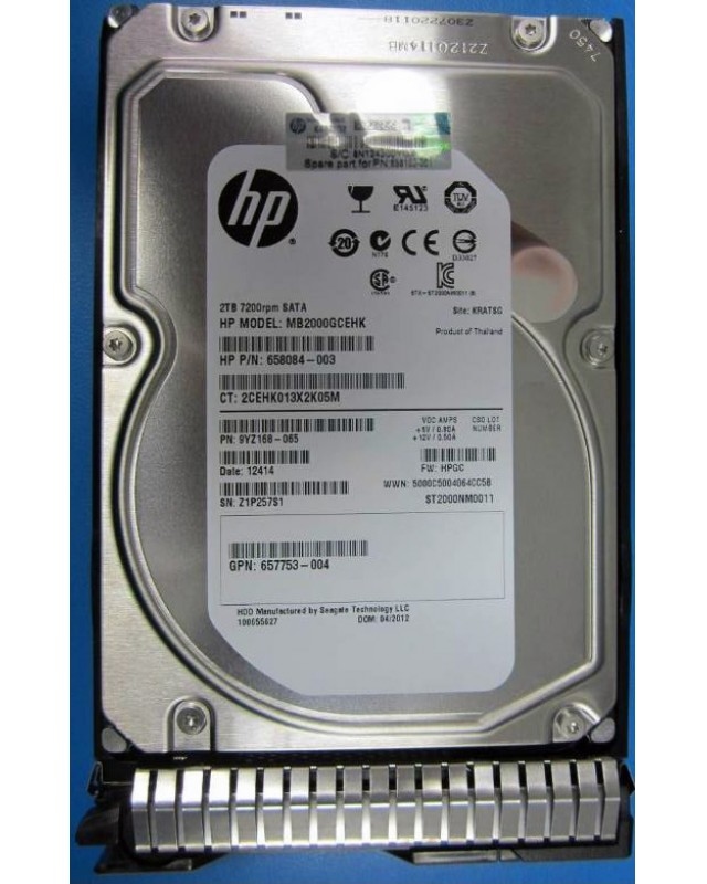 HP Midline Festplatte 2 TB 3.5" LFF SATA 6Gb/s 7200 rpm mit HP SmartDrive-Träger Image