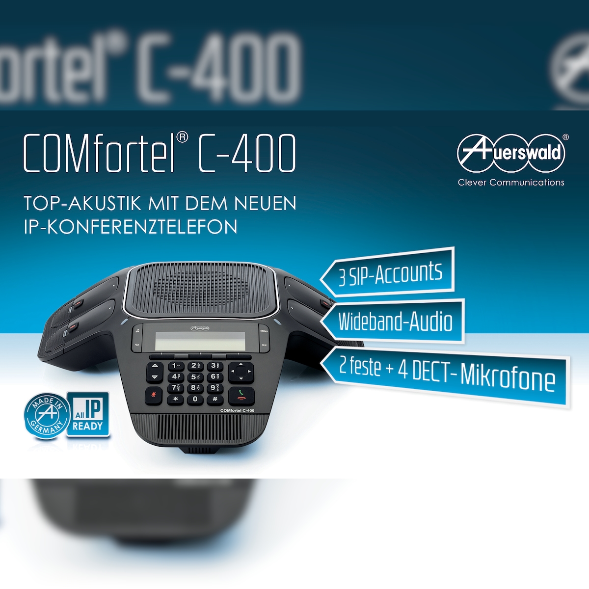 Auerswald COMfortel C-400 Professionelles IP-Konferenz-Telefon Image
