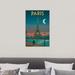 East Urban Home Paris Moonlight by IdeaStorm Studios - Picture Frame Graphic Art Print Canvas in Green/Yellow | 26 H x 18 W in | Wayfair
