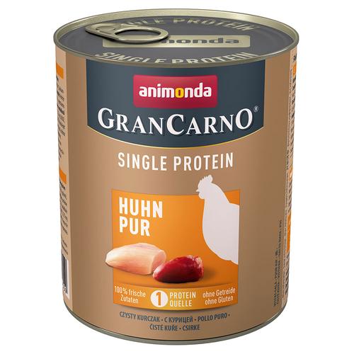 24 x 800 g Animonda GranCarno Adult Single Protein Huhn Pur Hundefutter nass