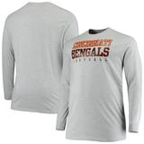 Men's Fanatics Branded Heathered Gray Cincinnati Bengals Big & Tall Practice Long Sleeve T-Shirt