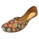 Flat Multicoloured Shoes Flat Sandals Juttis Khussa Bridal Shoes Saree Salwar Shoes Multicoloured Size: 9.5