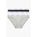 Calvin Klein Damen 3er Pack Slips Bikini Form mit Stretch, Mehrfarbig (Black/Grey/White), L