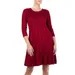 Women's Nina Leonard Pleated Skirt Fit & Flair Sweater Dress, Size: Medium, Red