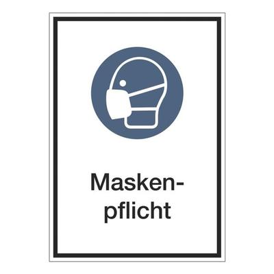 Marahrens Aufkleber / Hinweisschild »Maskenpflicht« 21 x 29,7 cm, 10 Stück weiß, 21x29.7 cm Image