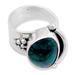 Taxco Mystique,'Hand Made Taxco Fine Silver Chrysocolla Cocktail Ring'