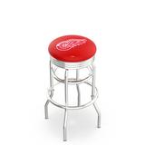 Holland Bar Stool NCAA Bar & Counter Stool Plastic/Acrylic/Leather/Metal/Faux leather in Gray | 30 H x 18 W x 18 D in | Wayfair L7C3C30DetRed