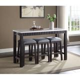Red Barrel Studio® Pachero 4 - Piece Dining Set Wood/Upholstered in Brown/White | Wayfair 11EB00822F44404F95F020A10FC675C8