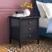 Everly Quinn Amling 3 - Drawer Nightstand Wood in Blue/Brown | 25.25 H x 23 W x 20 D in | Wayfair EFCE83F79C624DE1B3DC36597F36C81B