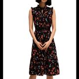 Kate Spade Dresses | Kate Spade Meadow Floral Smocked Dress | Color: Black/Pink | Size: Xs