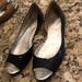 J. Crew Shoes | J Crew Black Patterned Leather Flats 9 1/2 | Color: Black/Silver | Size: 9.5