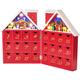 BRUBAKER Reusable Wooden Advent Calendar to Fill - Red Christmas House with Nativity Play and LED Lighting - DIY Christmas Calendar 8.27 x 3.54 x 11.81 inches