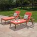 Winston Porter Bevelyn Reclining Chaise Lounge w/ Cushion Wood/Solid Wood in Orange | 37.25 H x 29.5 W x 79 D in | Outdoor Furniture | Wayfair