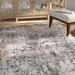 Gray/White 111 x 0.38 in Area Rug - Gracie Oaks Favata Abstract Ivory/Granite Area Rug Polyester | 111 W x 0.38 D in | Wayfair