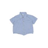 Old Navy Long Sleeve Button Down Shirt: Blue Checkered/Gingham Tops - Size 12-18 Month