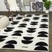 Black/White 63 x 0.55 in Area Rug - Corrigan Studio® Pannell Geometric White/Black Area Rug Polyester | 63 W x 0.55 D in | Wayfair