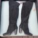 Nine West Shoes | Nine West Suede Leather Over The Knee Boot Black Size 8.5 | Color: Black | Size: 8.5