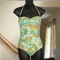 J. Crew Swim | J. Crew Paisley Swimsuit Size 4 | Color: Green/Orange | Size: 4