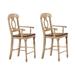 Sunset Trading Brook Napoleon Barstool with Arms In Two Tone Light Wood ( Set of 2 ) - Sunset Trading DLU-BR-B50A-PW-2
